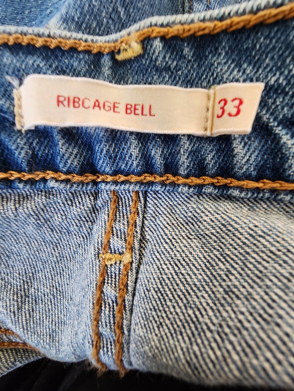 Ribcage Levi's Medium Blue Wide-Leg High-Rise Jeans - Picture 9 of 10